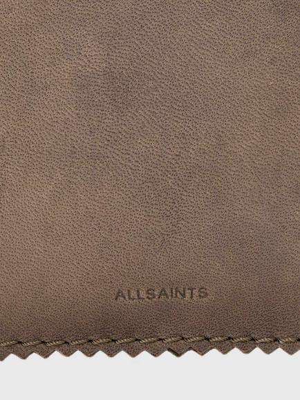 AllSaints Siloh Mini Leather Pouch, Grey Mid - view 2, Grey Mid