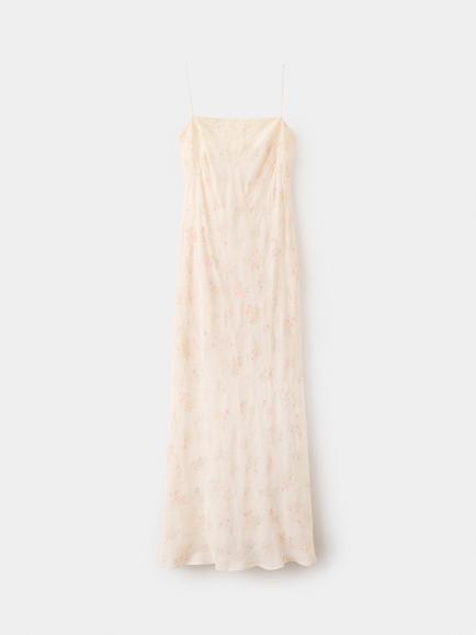 Mango Lace Trim Thin Strap Maxi Slip Dress, White, White