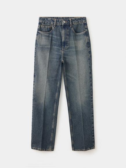 Mango High Rise Straight Jeans, Dark Dirty, Dark Dirty