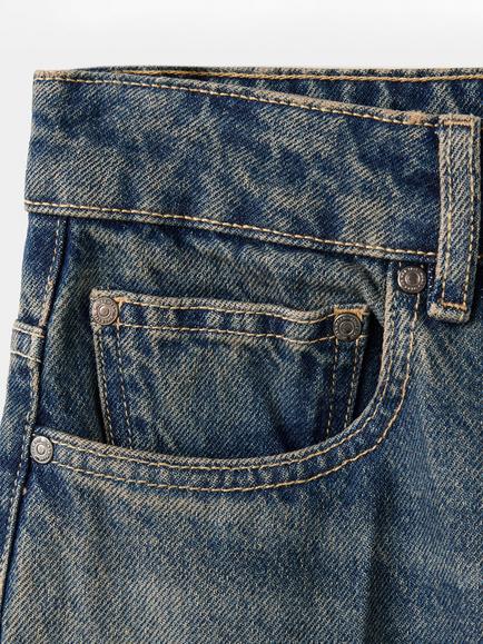 Mango High Rise Straight Jeans, Dark Dirty - view 2, Dark Dirty