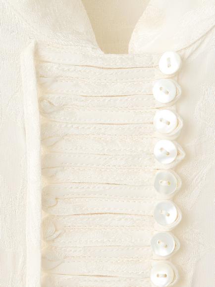 Mango Long Sleeve Pearl Detail Blouse, Off White - view 2, Off White