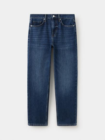 Mango Mid Rise Straight Jeans, Dark Blue, Dark Blue