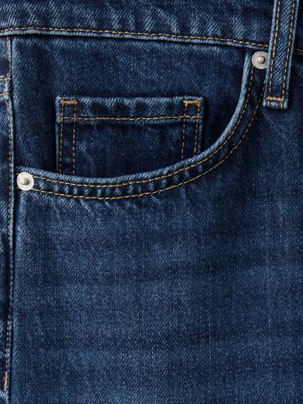 Mango Mid Rise Straight Jeans, Dark Blue - view 2, Dark Blue