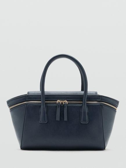 Mango Zip Top Grab Bag, Navy, Navy