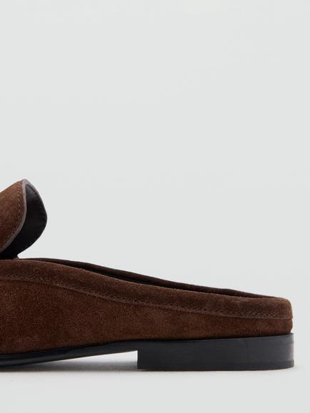 Mango Suede Penny Loafers, Chocolate - view 2, Chocolate