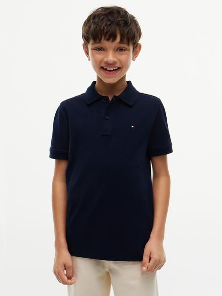 Tommy Hilfiger Kids' Cotton Short Sleeve Polo Shirt, Dark Night Navy, Dark Night Navy