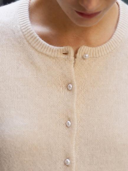 Aspiga Wool Blend Long Sleeve Cardigan, Cream - view 2, Cream