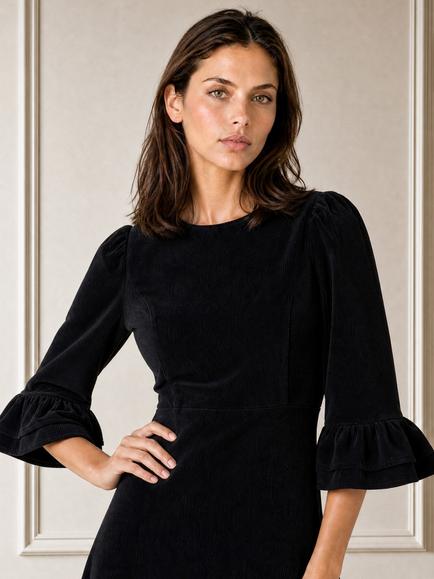 Aspiga Elizabeth Stretch Corduroy Dress - view 2, Black