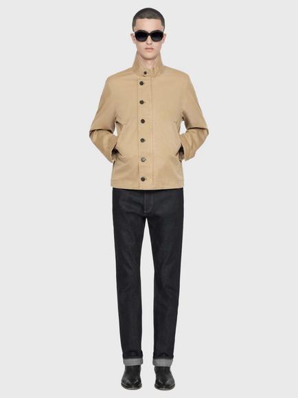 AllSaints Enfield Cotton Rich Shacket, Brown Mid - view 2, Brown Mid