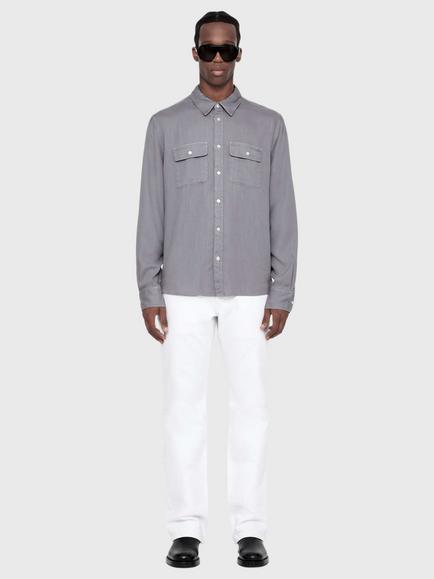 AllSaints Bond Shirt, Blue Mid - view 2, Grey Mid