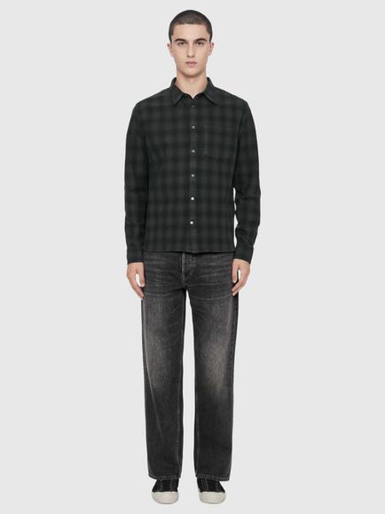AllSaints Bower Checked Long Sleeve Shirt, Black - view 2, Black