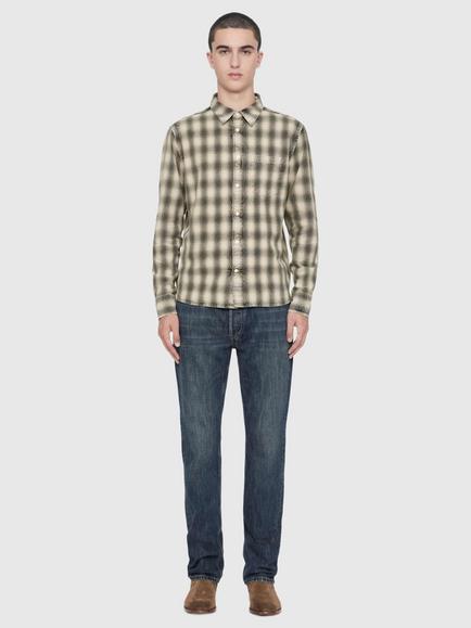 AllSaints Bower Checked Long Sleeve Shirt, Black - view 2, Grey Mid