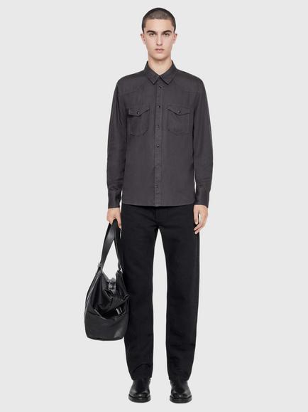 AllSaints Hanway Long Sleeve Shirt, Black - view 2, Black