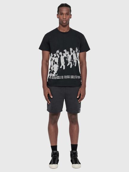 AllSaints Raphy Cotton Rich Sweat Shorts, Nearly Black - view 2, Nearly Black