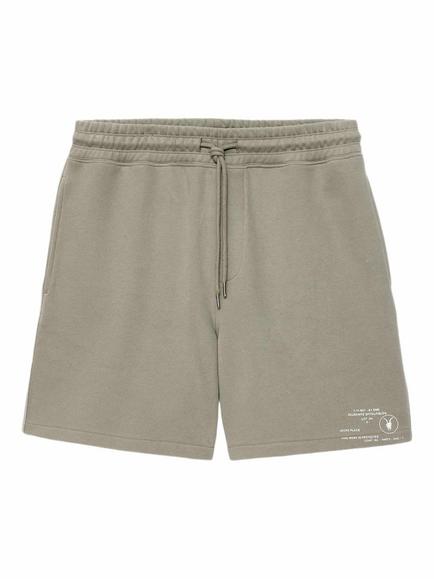 AllSaints Raphy Cotton Rich Sweat Shorts, Nearly Black - view 2, Green Mid