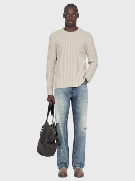 AllSaints Liev Crew Neck Wool Jumper - view 2, Grey Mid