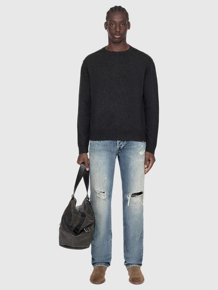 AllSaints Remus Wool Blend Jumper, Black - view 2, Grey Mid