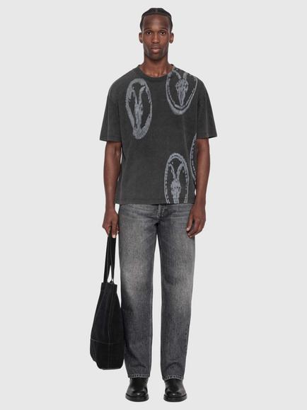 AllSaints Rammy Cotton Graphic Crew Neck T-Shirt, Nearly Black - view 2, Nearly Black