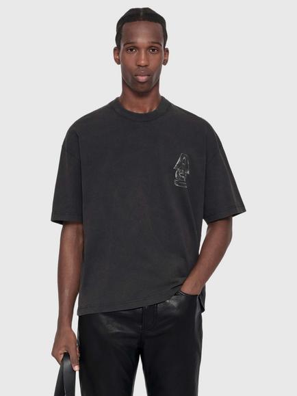AllSaints Roller Cotton Crew Neck T-Shirt, Nearly Black