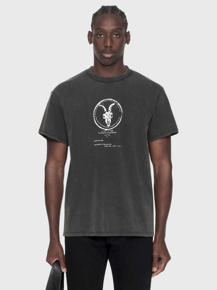 AllSaints Tier Cotton Graphic Crew Neck T-Shirt, Nearly Black