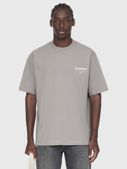 AllSaints Underground Cotton Crew Neck T-Shirt, Grey, Grey