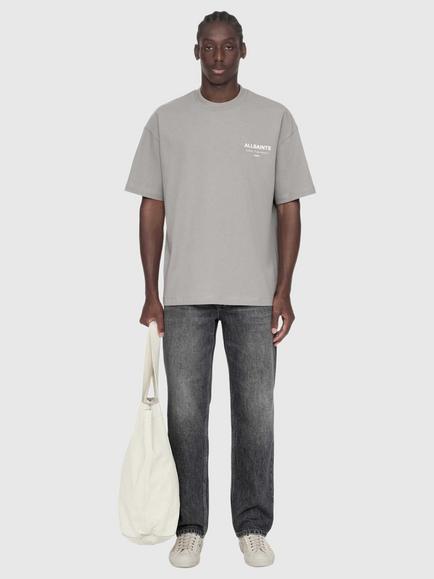 AllSaints Underground Cotton Crew Neck T-Shirt, Grey - view 2, Grey