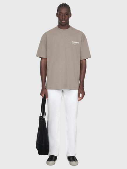 AllSaints Underground Cotton Crew Neck T-Shirt, Green Mid - view 2, Green Mid
