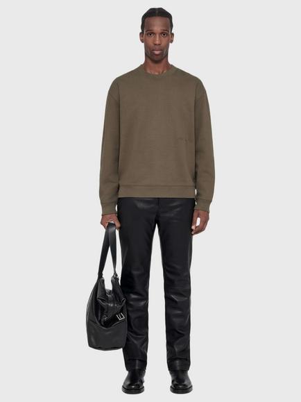 AllSaints Aston Cotton Rich Sweatshirt, Blue Sky - view 2, Green Mid