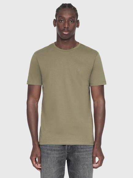 AllSaints Brace Cotton Slim Fit Crew Neck T-Shirt, Pack of 3, Grey/Blue/Green - view 2, Grey/Blue/Green