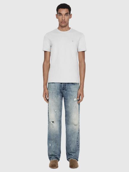 AllSaints Brace Cotton Crew Neck T-Shirt, Blue Sky - view 2, Blue Sky