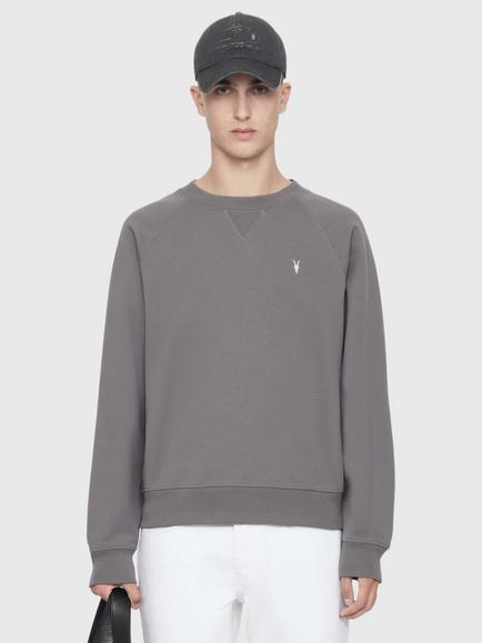 AllSaints Harlow Cotton Regular Fit Sweatshirt, Dolphin Grey, Dolphin Grey