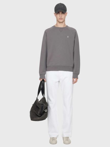 AllSaints Harlow Cotton Regular Fit Sweatshirt, Dolphin Grey - view 2, Dolphin Grey