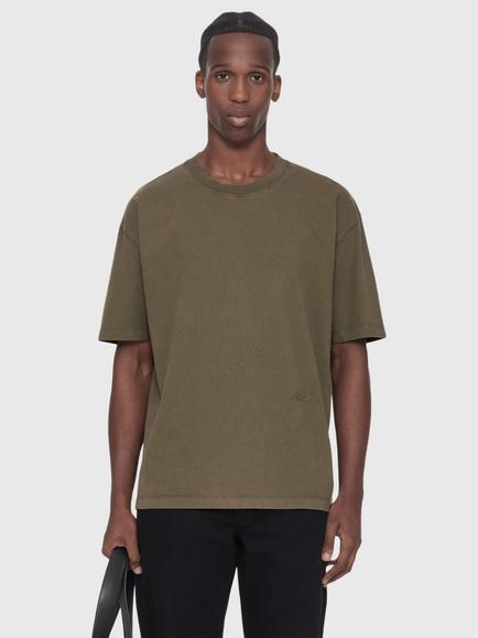 AllSaints Maddox Crew Neck Cotton T-Shirt, Green Mid, Green Mid