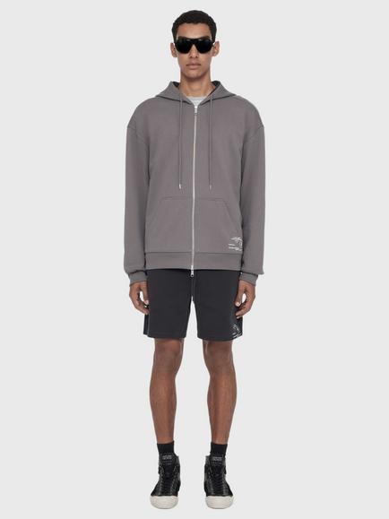 AllSaints Raphy Cotton Zip Hoodie, Grey Graphite - view 2, Grey Graphite
