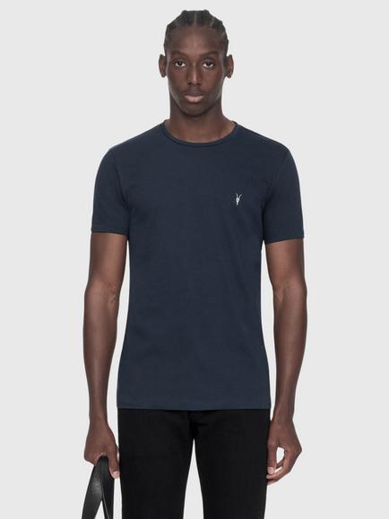 AllSaints Tonic Cotton Crew Neck T-Shirt, Pack of 3, Blue/Multi - view 2, Blue/Multi