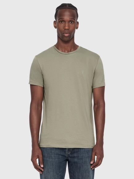AllSaints Tonic Cotton Crew Neck T-Shirt, Green Mid, Green Mid