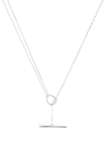Dinny Hall Sterling Silver Thalassa T-Bar Pendant Necklace, Silver, Silver