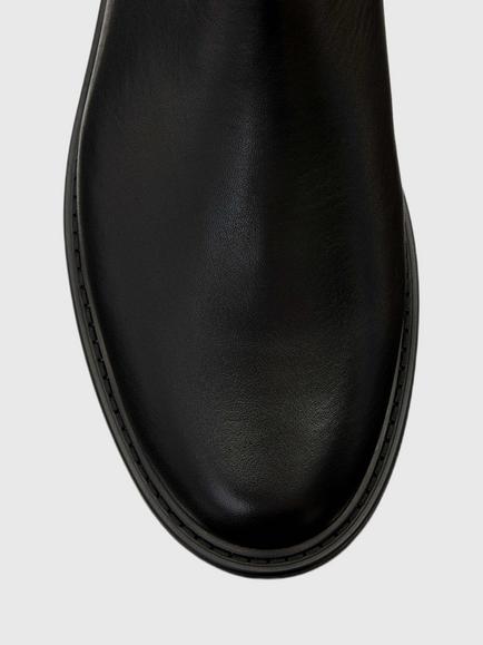 AllSaints Bales Leather Chelsea Knee High Boots, Black - view 2, Black