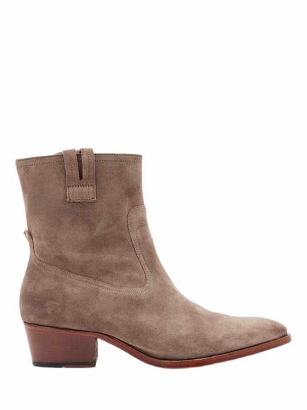 AllSaints Jura Zip Side Suede Ankle Boots, Karoo Brown, Karoo Brown