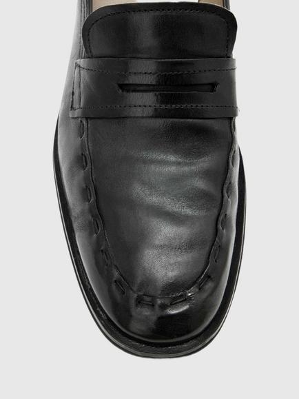 AllSaints Jules Stitch Leather Loafers, Black - view 2, Black