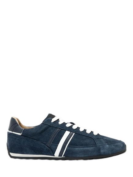 AllSaints Liam Lace Up Trainers, Black/Chalk White, Navy
