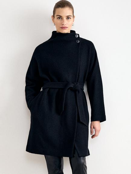 Phase Eight Jennifer Knit Overcoat, Black, Black