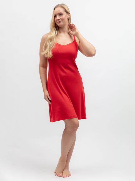 Cyberjammies Merry & Bright Ribbed Jersey Hidden Support Short Nightdress, Red, Red
