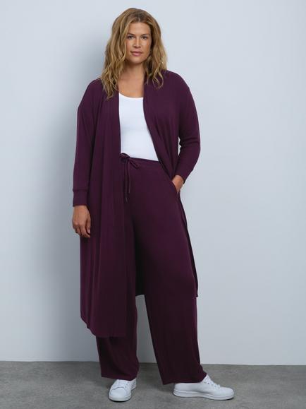 Live Unlimited Curve Petite Plus Size Long Cardigan, Purple, Purple