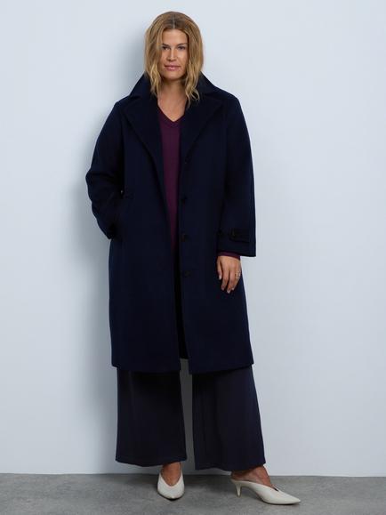 Live Unlimited Curve Wool Blend Midi Coat, Blue, Blue