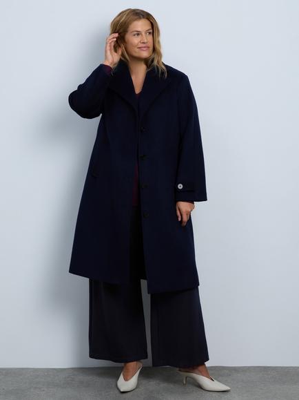 Live Unlimited Curve Wool Blend Midi Coat, Blue - view 2, Blue