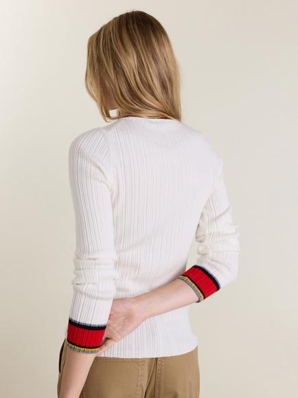 Baukjen Aven Merino Ribbed Jumper, Cream - view 2, Cream