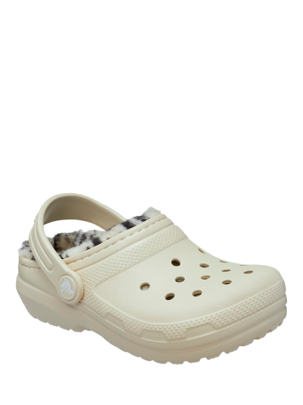 Crocs Kids' Classic Plaid Lined Clogs, Bone - view 2, Bone