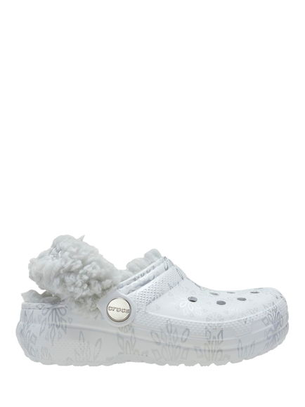 Crocs Kids' Classic Fleece Lined Clogs, Snow White, Snow White
