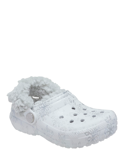 Crocs Kids' Classic Fleece Lined Clogs, Snow White - view 2, Snow White